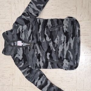 Quarter Zip Camo Sherpa Jacket